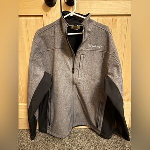 Ariat Men's Softshell Performance Jacket Gray & Black Sz XL wind/rain resistant